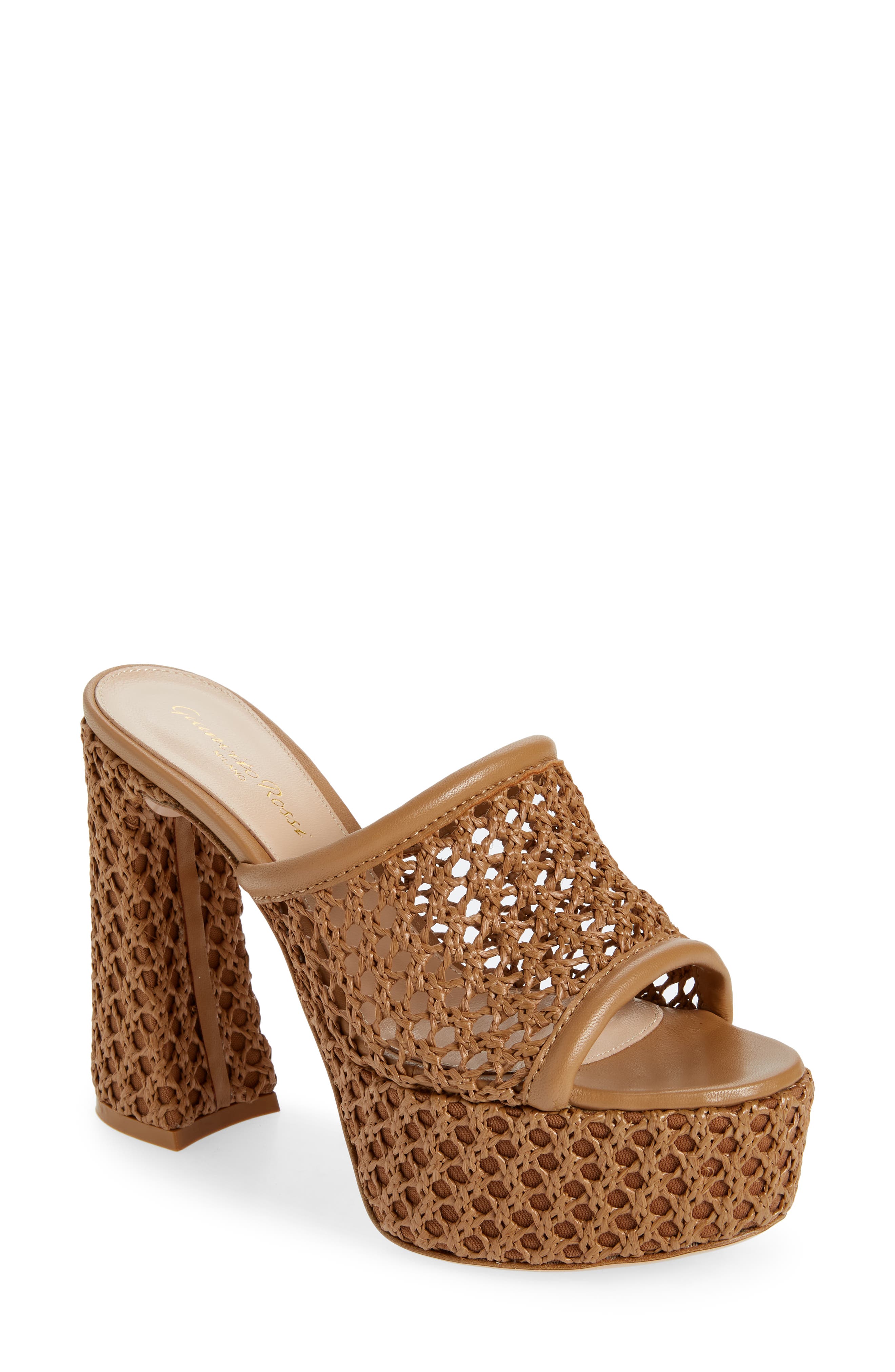 Gianvito Rossi Woven Platform Sandal, Main, color, 