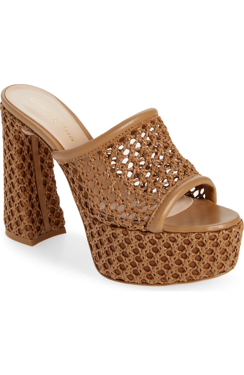 Gianvito Rossi Woven Platform Sandal, Main, color,