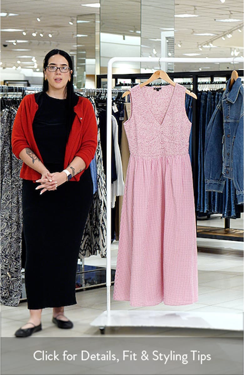 Eliza Check Print Sleeveless Dress, sales video thumbnail