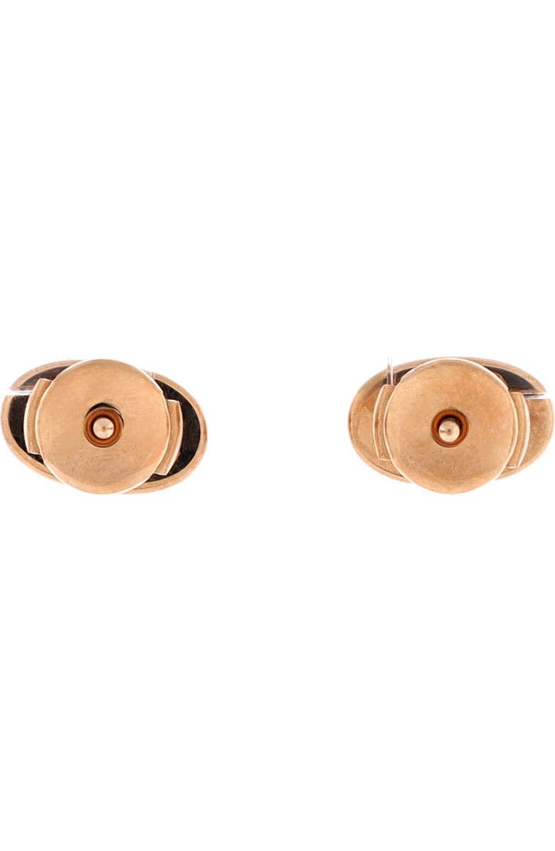 Pre-Owned Hermes Chaine d'Ancre Contour Stud Earrings 18K Rose Gold and Diamonds, Alternate, color, Rose Gold