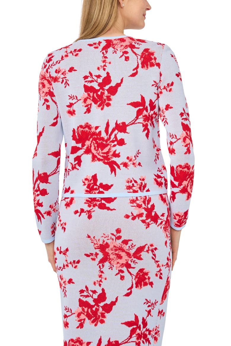 Floral Jacquard Cardigan, Alternate, color, DUSTY SKY BLUE
