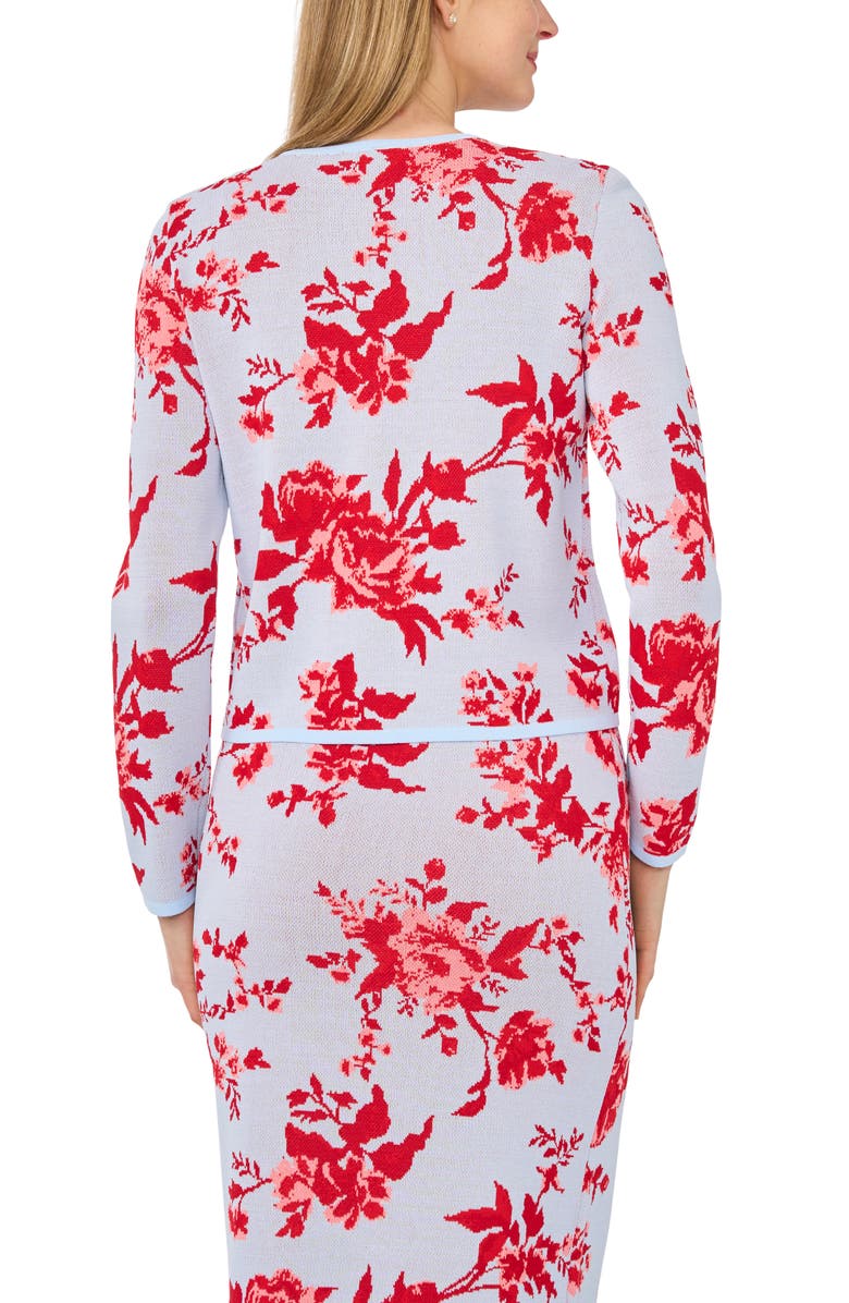 Ted Baker Floral Jacquard Cardigan, Alternate, color, Dusty Sky Blue