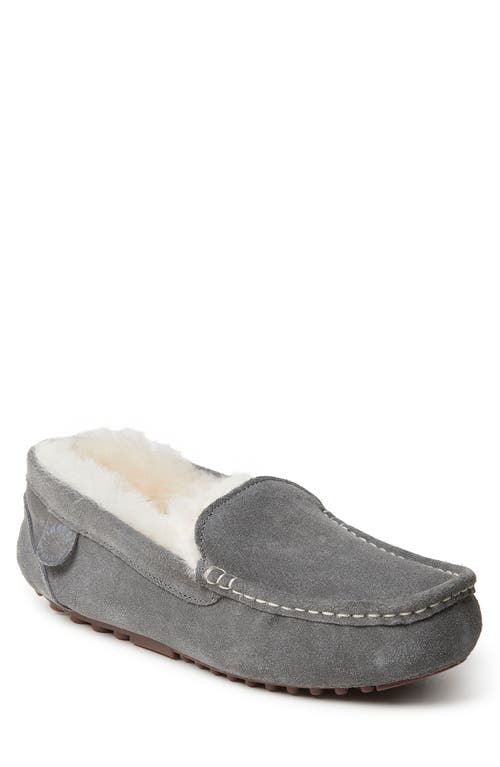 FIRESIDE BY DEARFOAMS Fireside Mel Genuine Shearling Moccasin Slipper in Grey at Nordstrom, Size 9