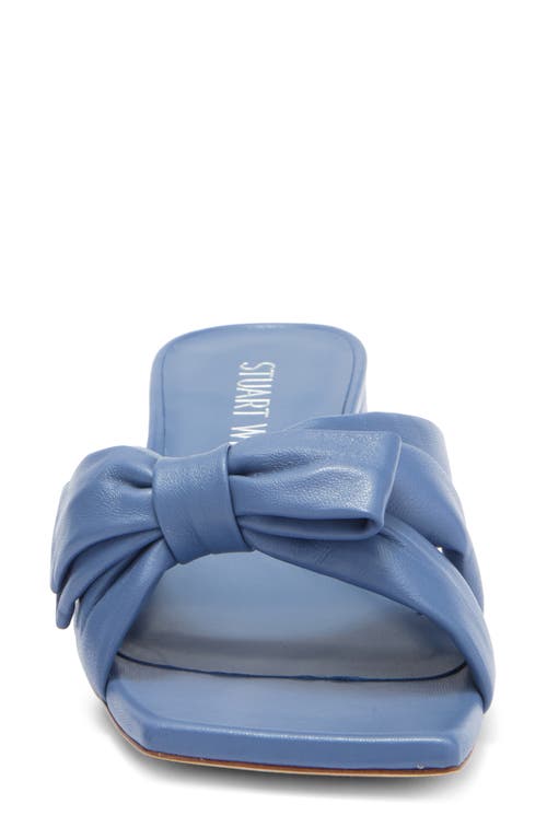 Stuart Weitzman Sofia Bow Sandal In Blue Steel