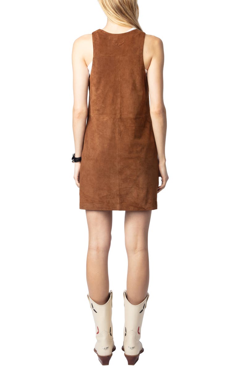 Zadig & Voltaire Rasha Suede Dress, Alternate, color, 