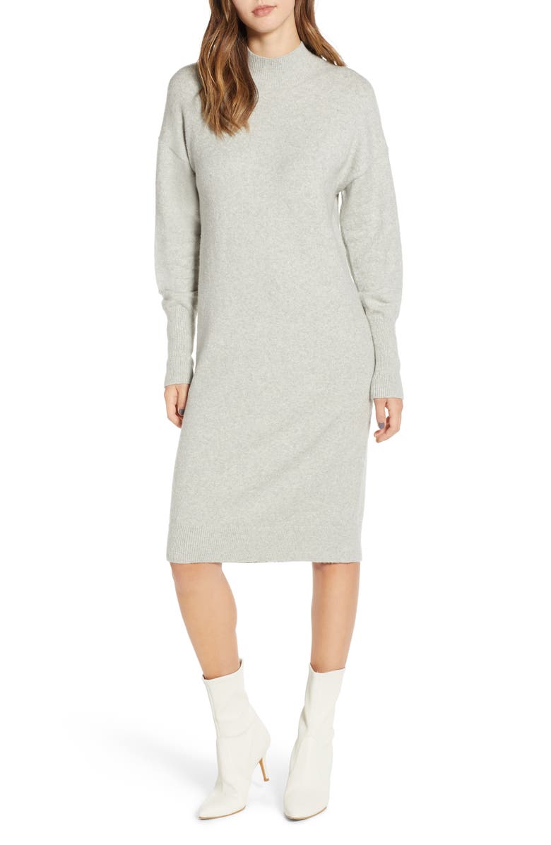 BP. Mock Neck Sweater Dress, Main, color,