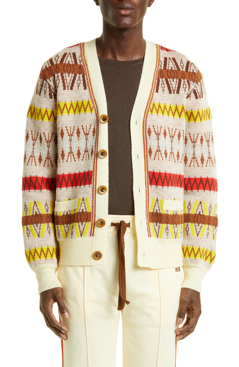 Wales Bonner Gender Inclusive Orchestra Wool Blend Cardigan, Main, color,