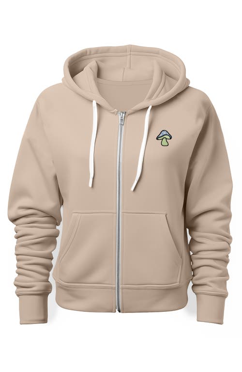 Dalix Mushroom Zip Hoodie In Tan