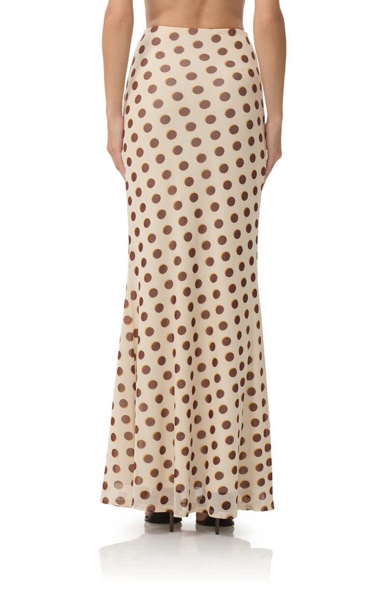 AFRM Tegan Allover Print Mermaid Skirt, Alternate, color, Gold Halo Dot