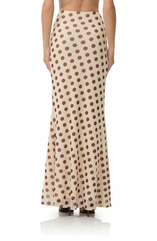 Afrm Tegan Allover Print Mermaid Skirt In Neutral