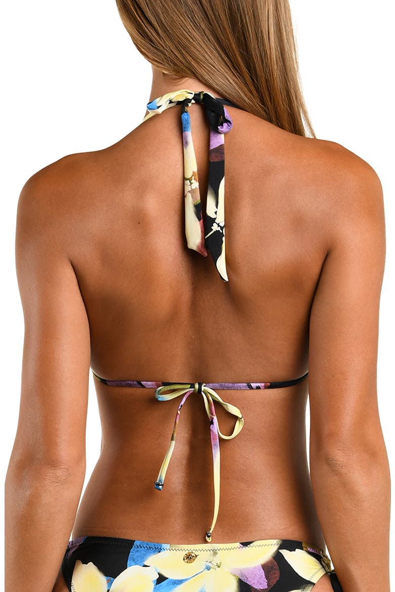 Afterglow Triangle Bikini Top, Alternate, color, BLACK MULTI
