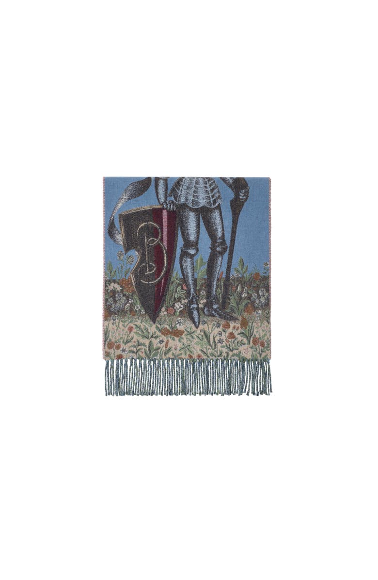 Burberry Knight Portrait Cashmere Scarf, Alternate, color, Armour Blue