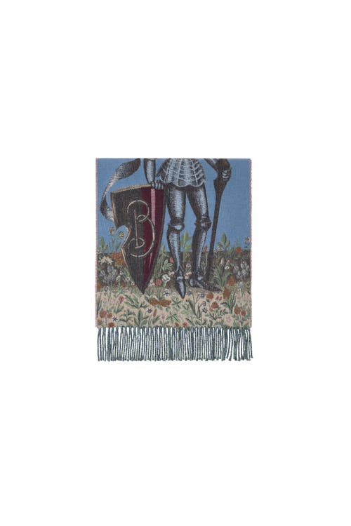 Burberry Knight Portrait Cashmere Scarf In Blue