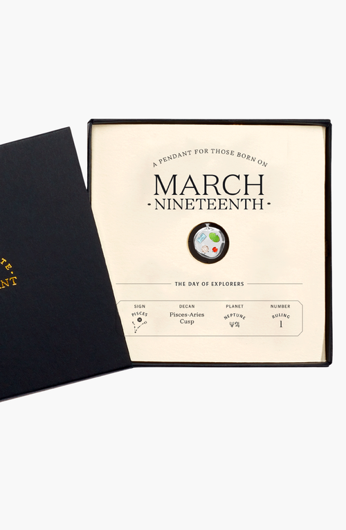 Birthdate Co. The March Birthdate Silver Pendant In March 19th - Silver