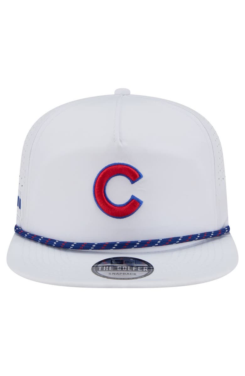 New Era Men's New Era White Chicago Cubs Perforated Golfer Snapback Hat, Alternate, color, 