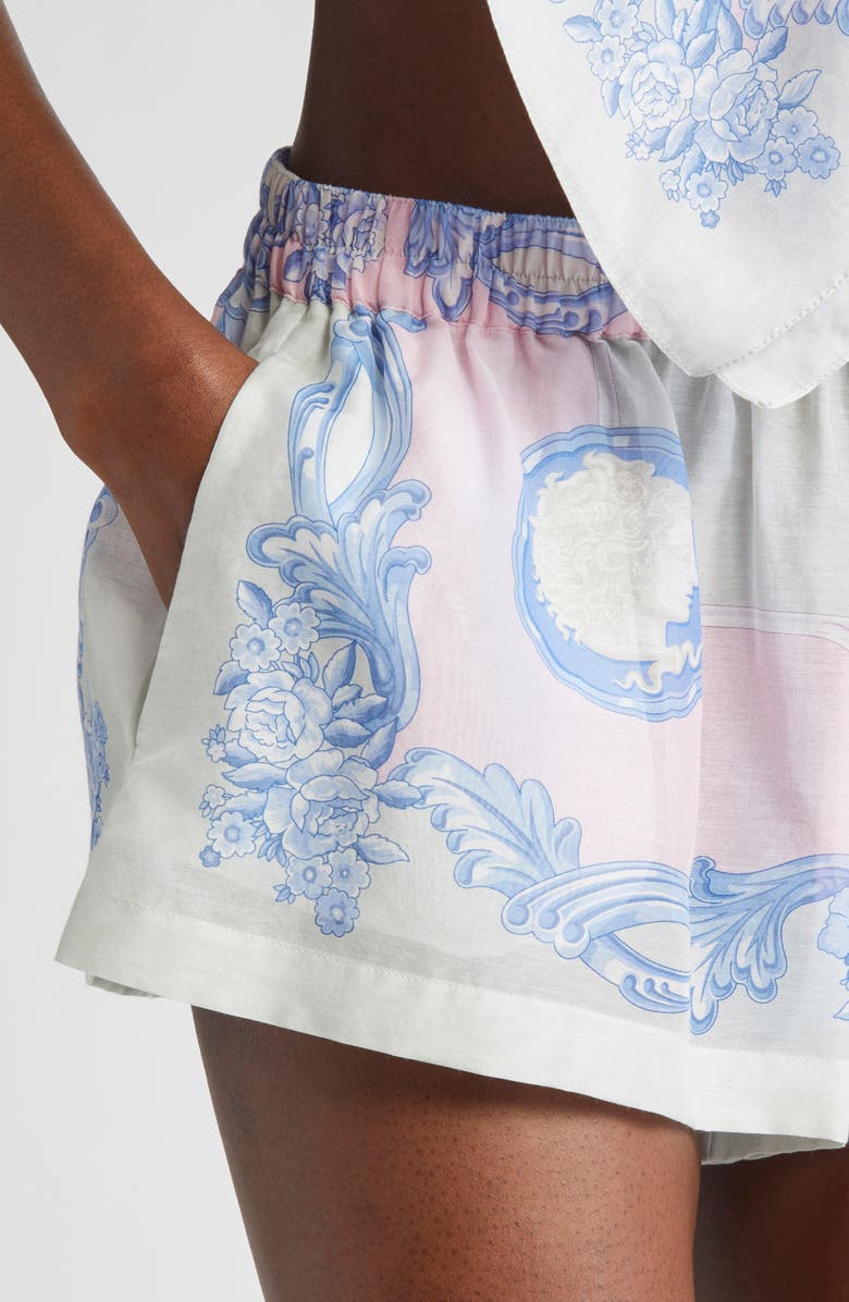 Versace Medusa Cameo Print Cover-Up Shorts, Alternate, color, 