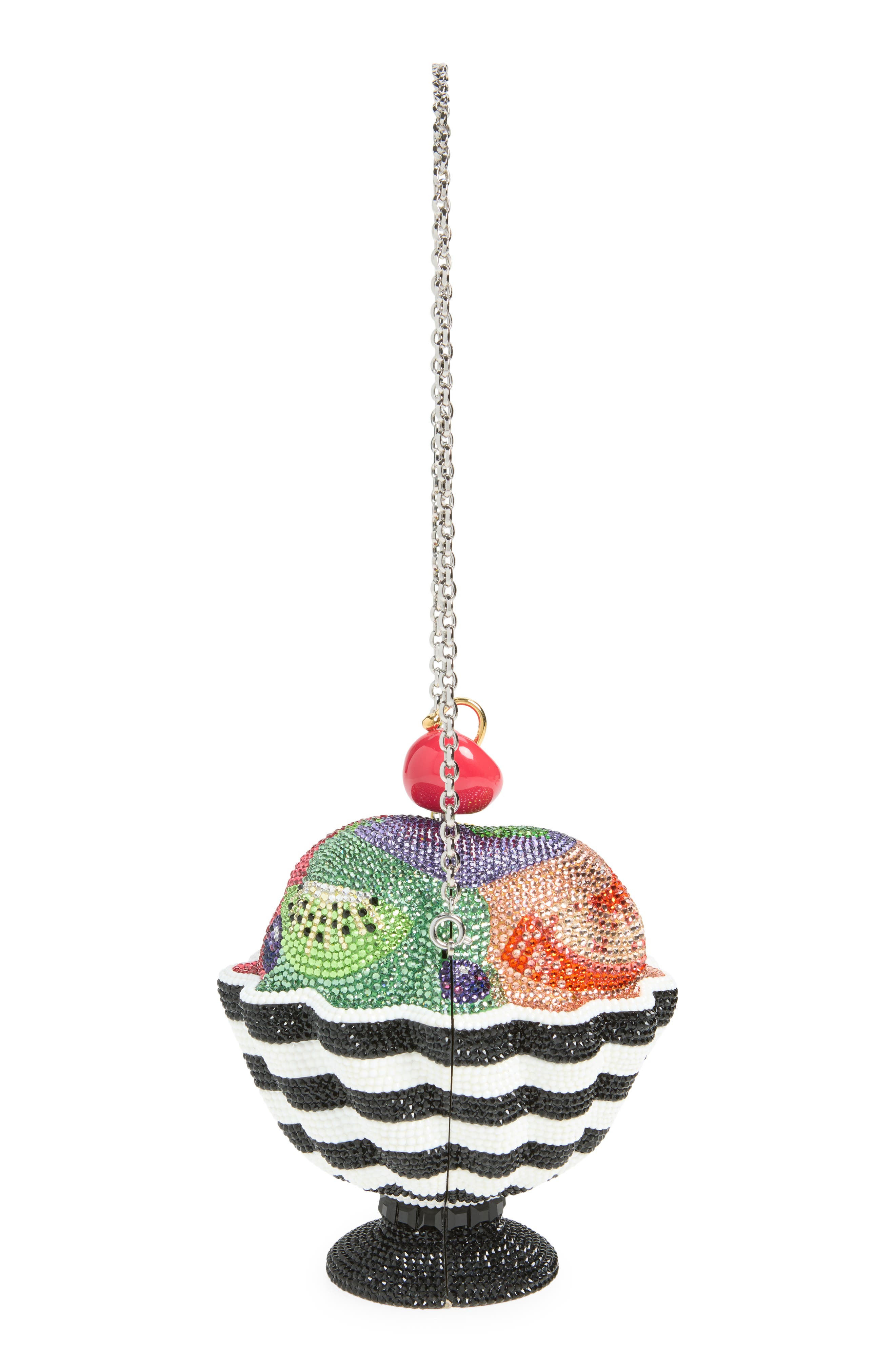 JUDITH LEIBER COUTURE Ice Cream Sundae Gelato Crystal Clutch, Alternate, color, Silver Chalk Multi