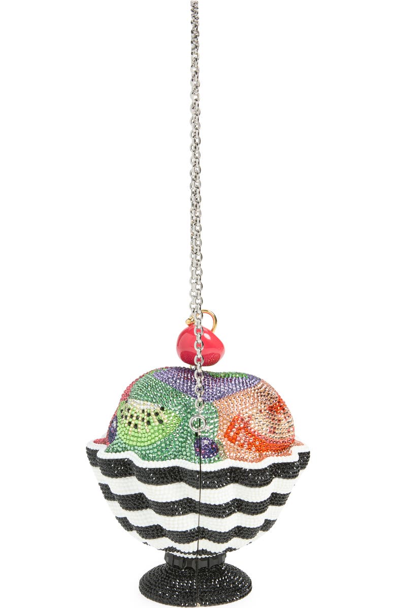 JUDITH LEIBER COUTURE Ice Cream Sundae Gelato Crystal Clutch, Alternate, color, Silver Chalk Multi