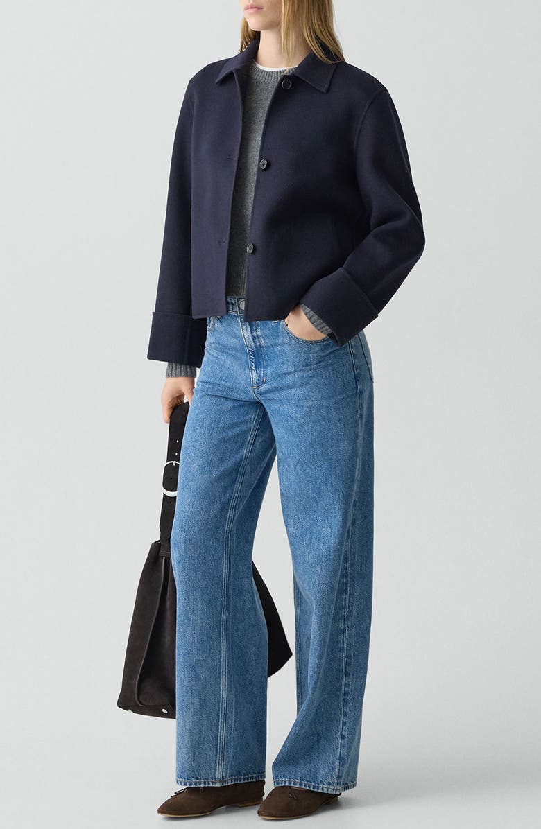 Theory Wool & Cashmere Button Jacket, Alternate, color, New Navy