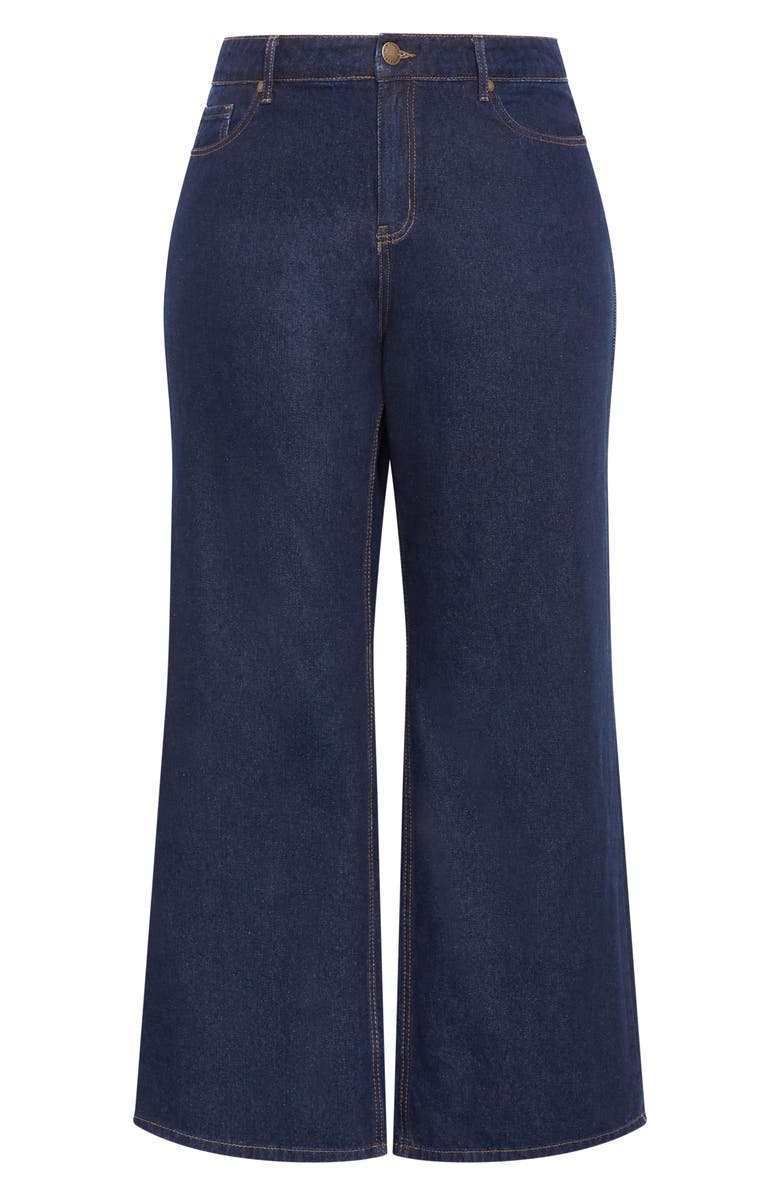 City Chic Jojo St. Wide Leg Jeans, Alternate, color, Dark Denim
