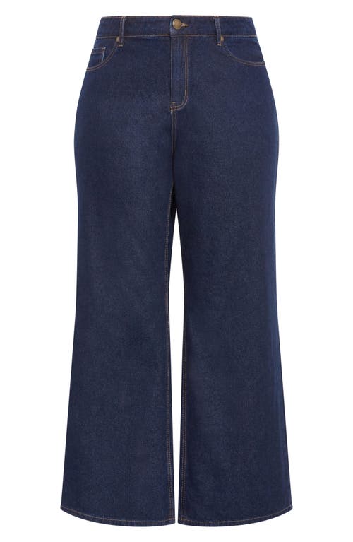 City Chic Jojo St. Wide Leg Jeans In Dark Denim