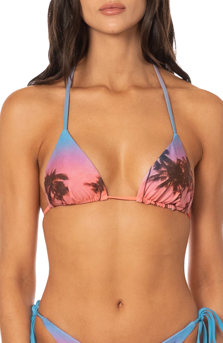 Maaji Peach Drift Reversible Bikini Top, Main, color, Blue