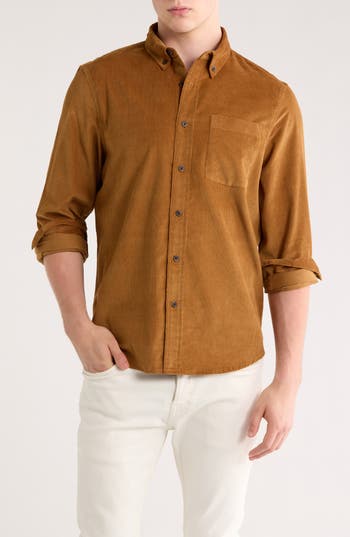 14th & Union Corduroy Button-down Shirt In Brown