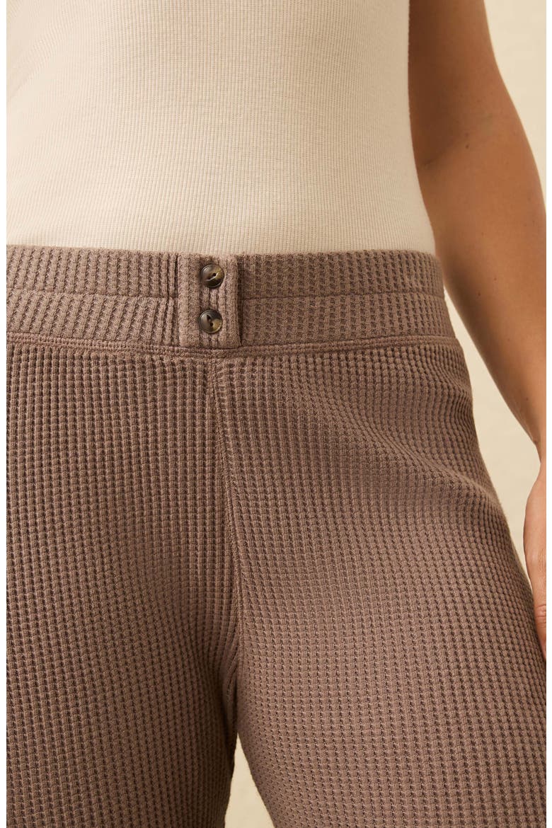 Après Organic Cotton Waffle Pants, Alternate, color, WOOD SMOKE