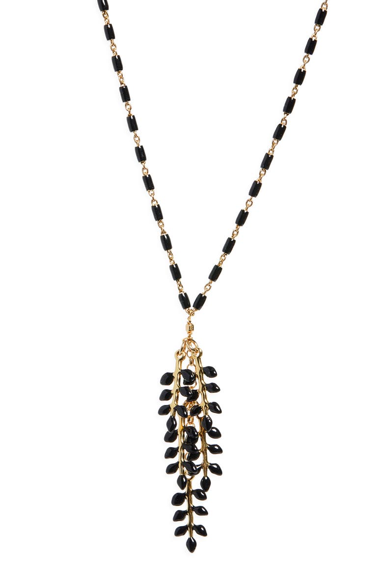 Isabel Marant Long Pendant Necklace, Alternate, color, Black