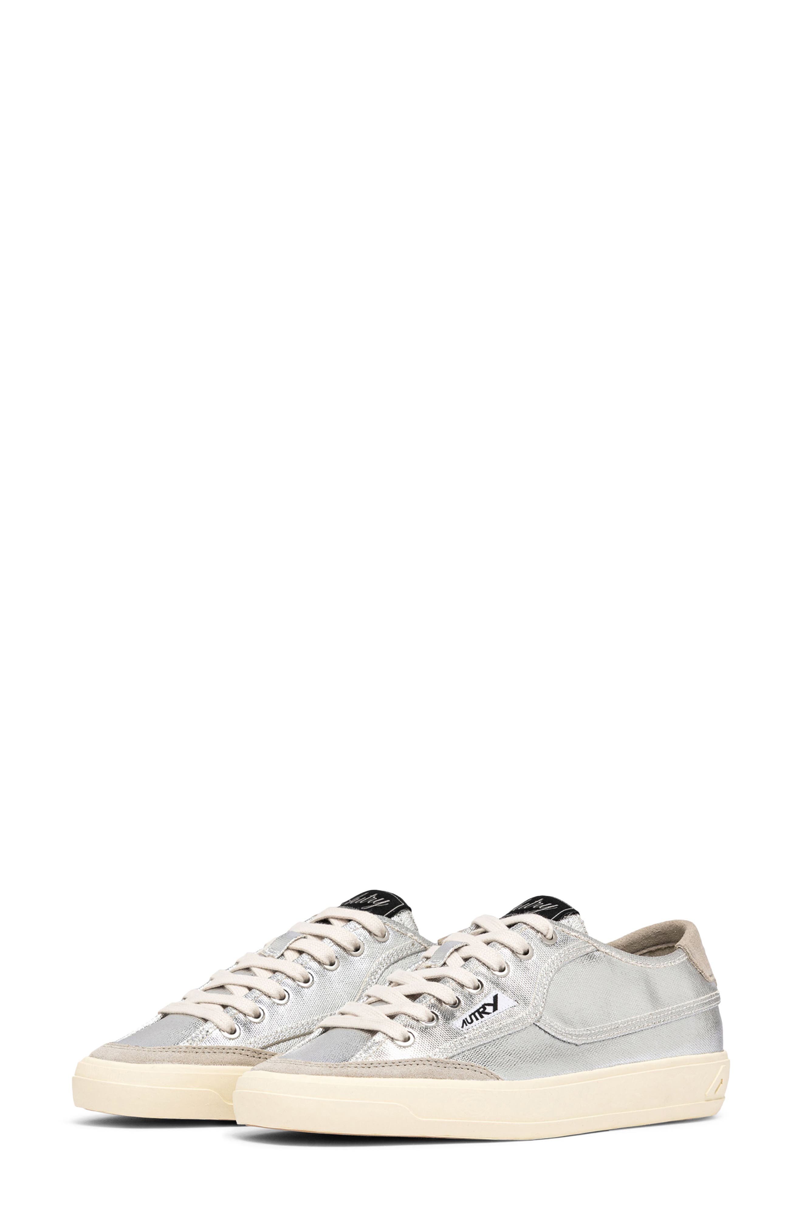 AUTRY Windscape Low Leather Sneaker, Main, color, Silver