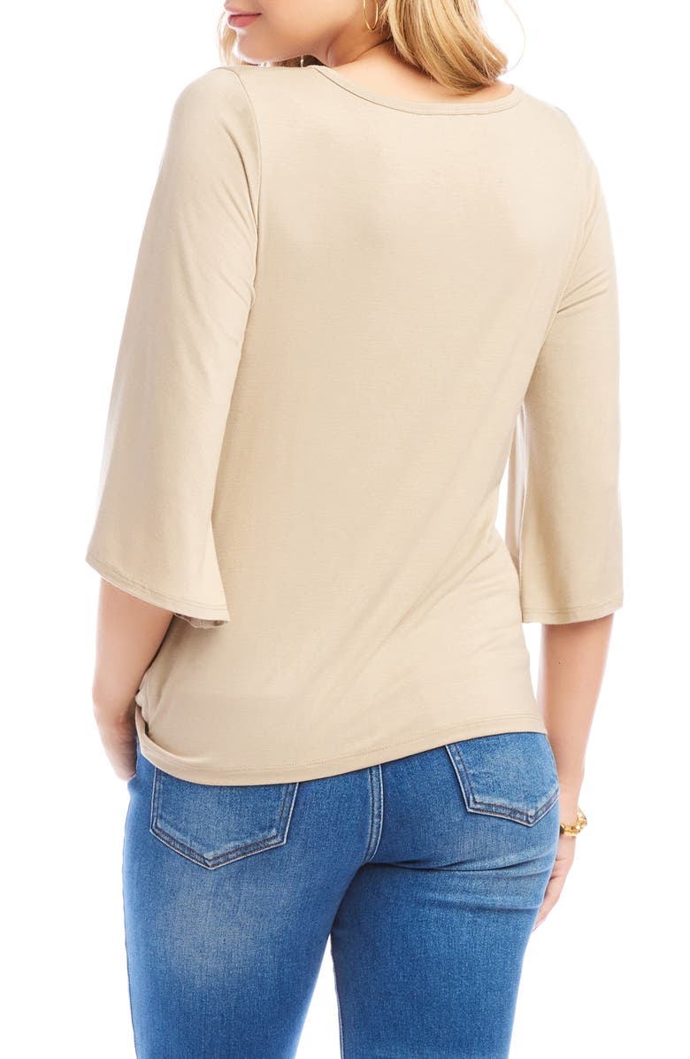 Karen Kane Flare Sleeve Twist Hem Jersey Top, Alternate, color,