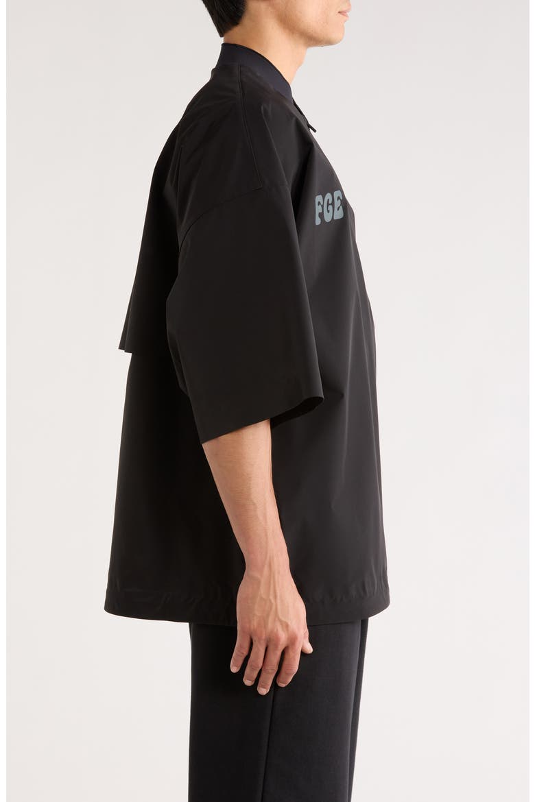 Half Zip Drawstring Hem Baseball Jacket, Alternate, color, VINTAGE BLACK