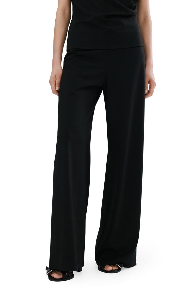 Pull-On Straight Leg Pants, Main, color, BLACK