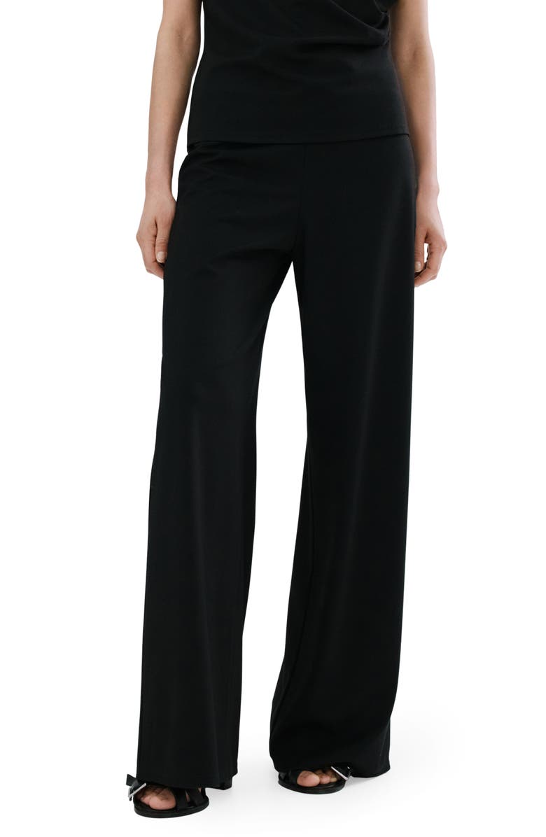 MANGO Pull-On Straight Leg Pants, Main, color, Black