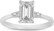 LuvMyJewelry Solene 14K White Gold Emerald Cut Lab Grown Diamond 3 Stone Engagement Ring - 1.6 ctw
