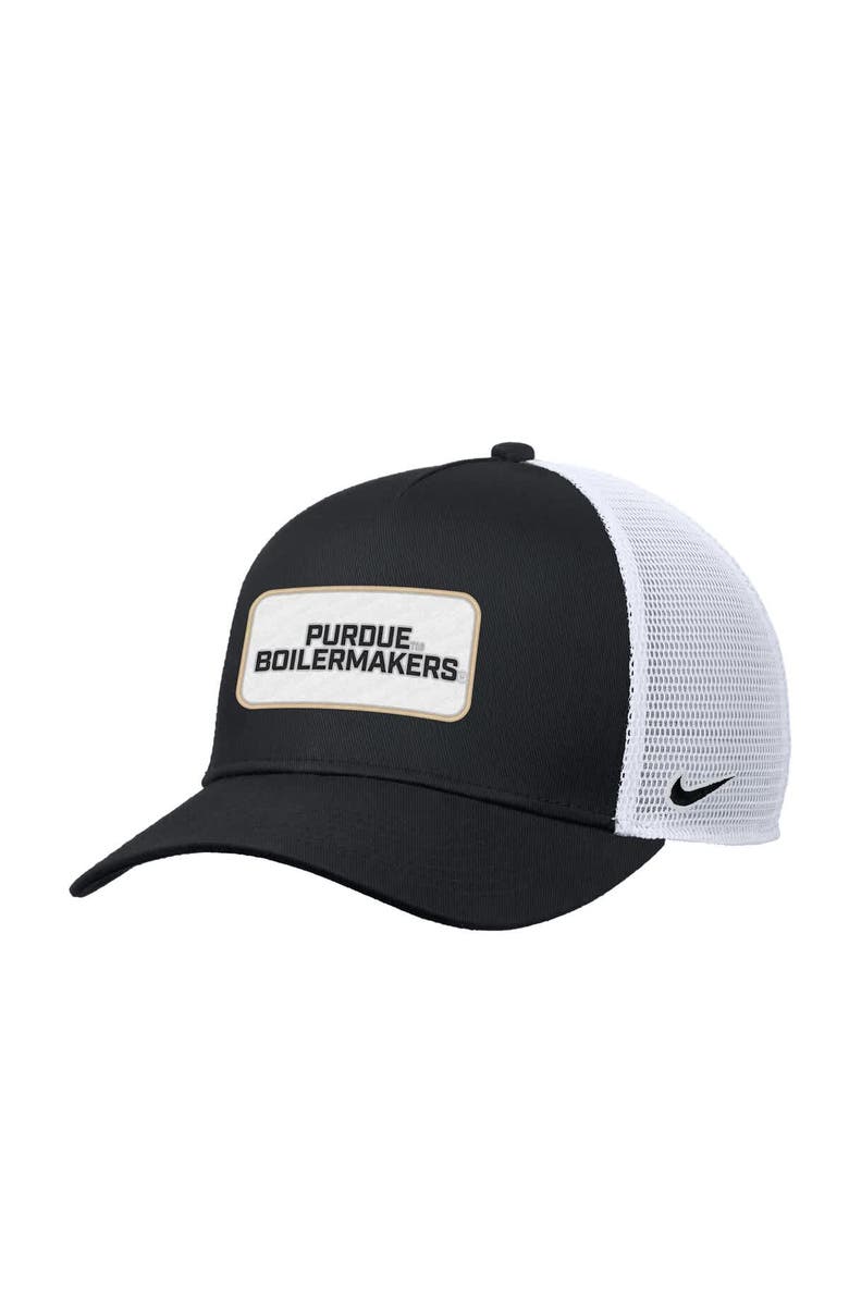 Nike Men's Nike Black Purdue Boilermakers 2025 On-Field Rise Trucker Performance Adjustable Hat, Main, color, Black