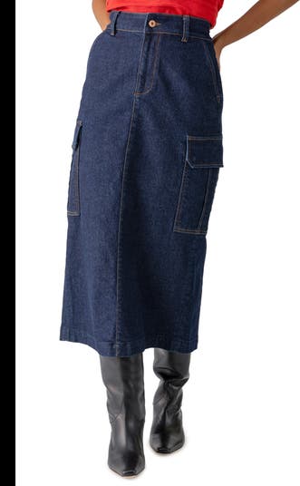 Sanctuary Essential Denim Cargo Midi Skirt | Nordstrom