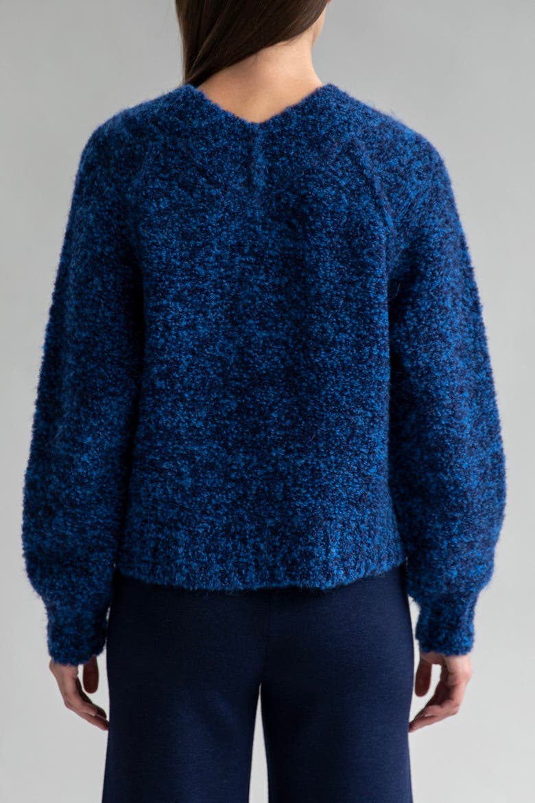 V Neck Boucle Pullover, Alternate, color, SKY NAVY