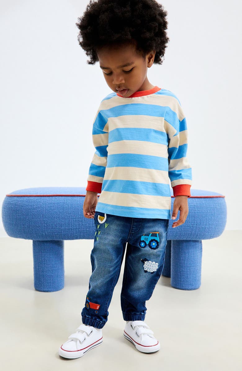 NEXT Kids' Farm Animal Embroidered Jeans, Alternate, color, Blue