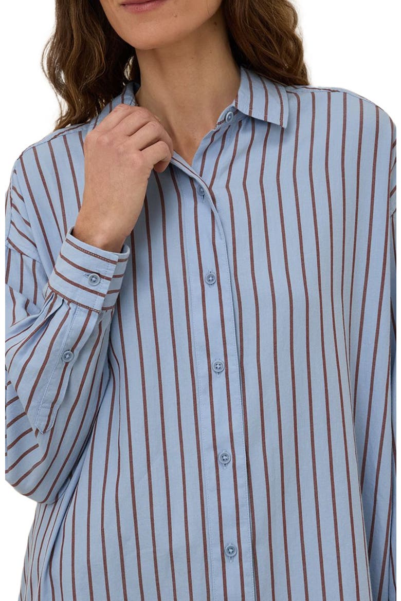 Organic Cotton Sunset Lightweight Cotton Oversized Shirt, Alternate, color, Del Mar Stripe