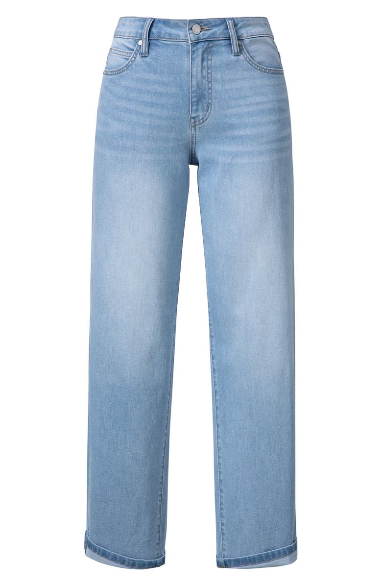 Bayeas Cuffed Mid Rise Barrel Jeans, Alternate, color, Light Blue