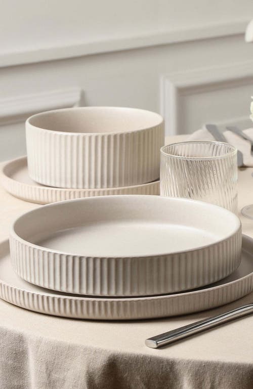 Stone Lain Haven Stoneware 4-piece Pasta Bowl Set In White