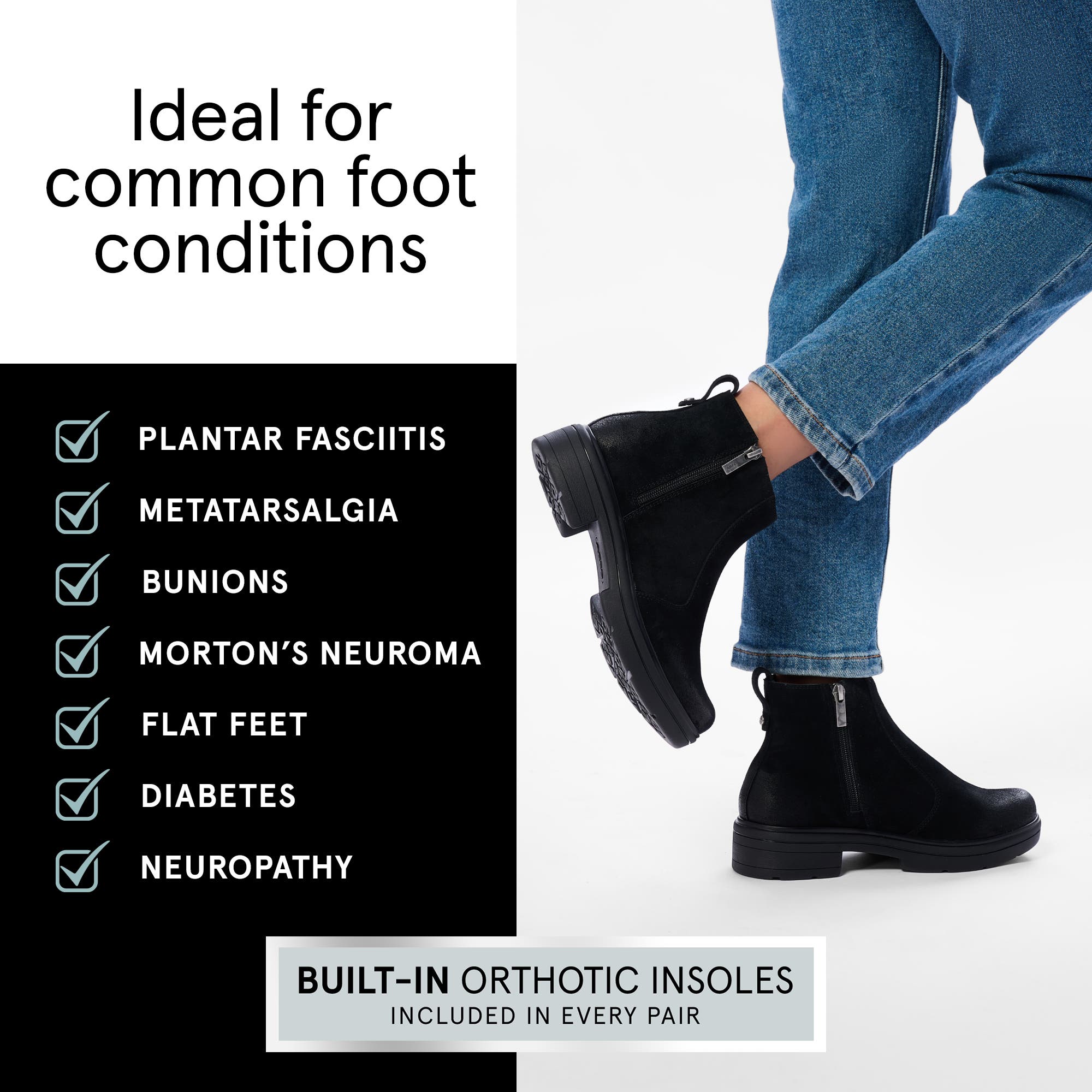 ABEO Vista Zip, Alternate, color, Black Suede - Regular