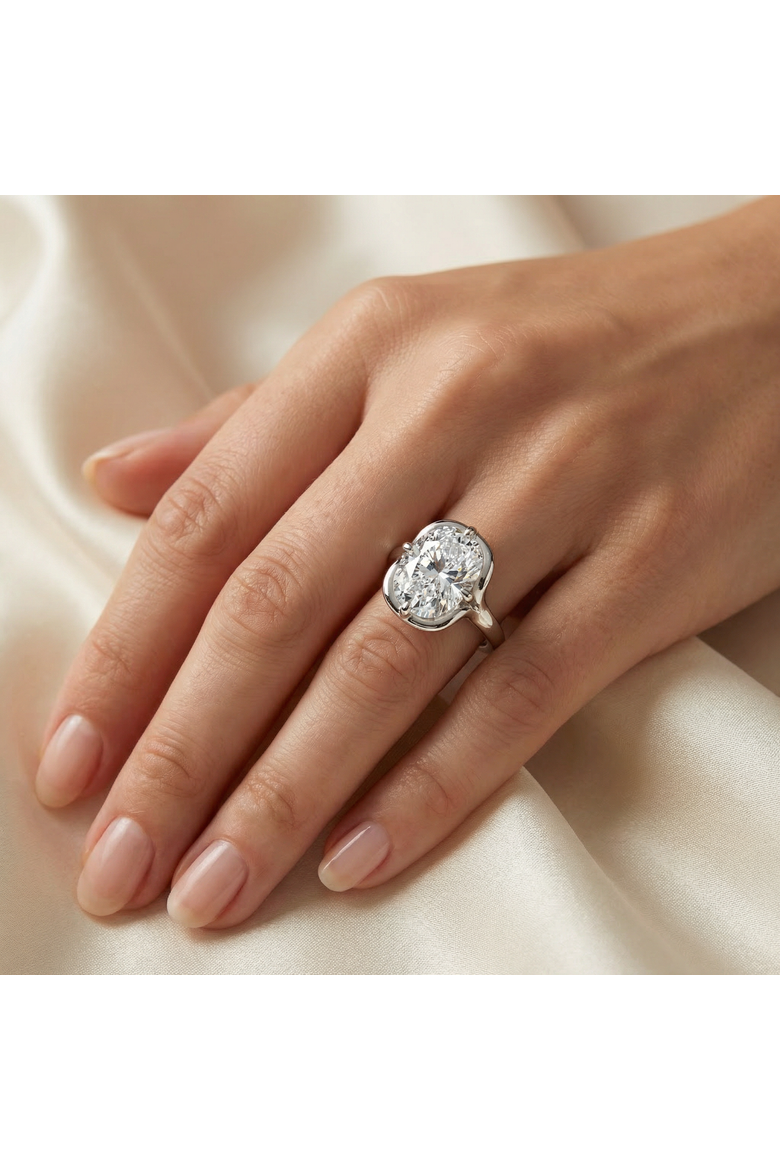 Certified 3Ct Sylva Elongated Cushion Diamond Engagement Ring 14k Gold Lab Grown, Alternate, color, 14k White Gold