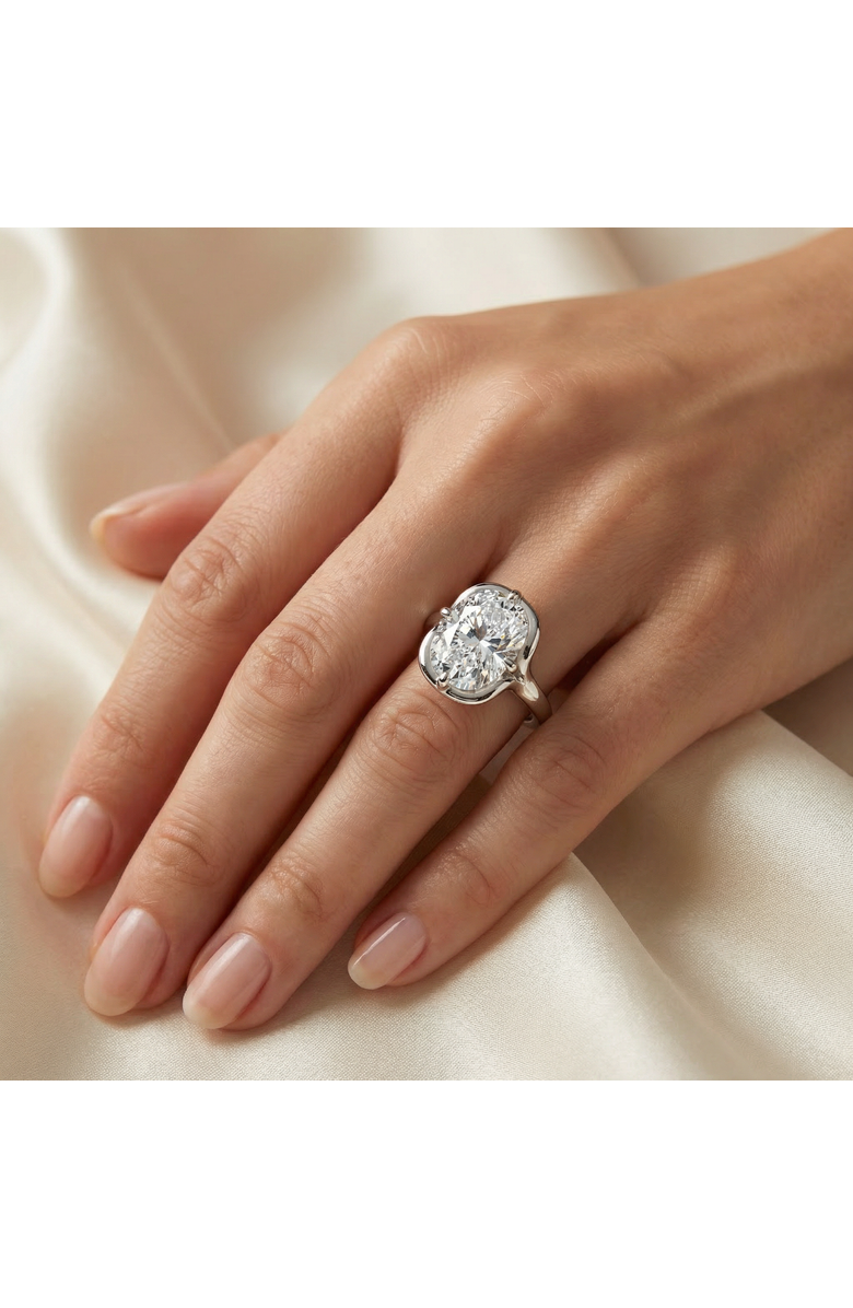 Bliss Diamond Certified 3Ct Sylva Elongated Cushion Diamond Engagement Ring 14k Gold Lab Grown, Alternate, color, 14K White Gold