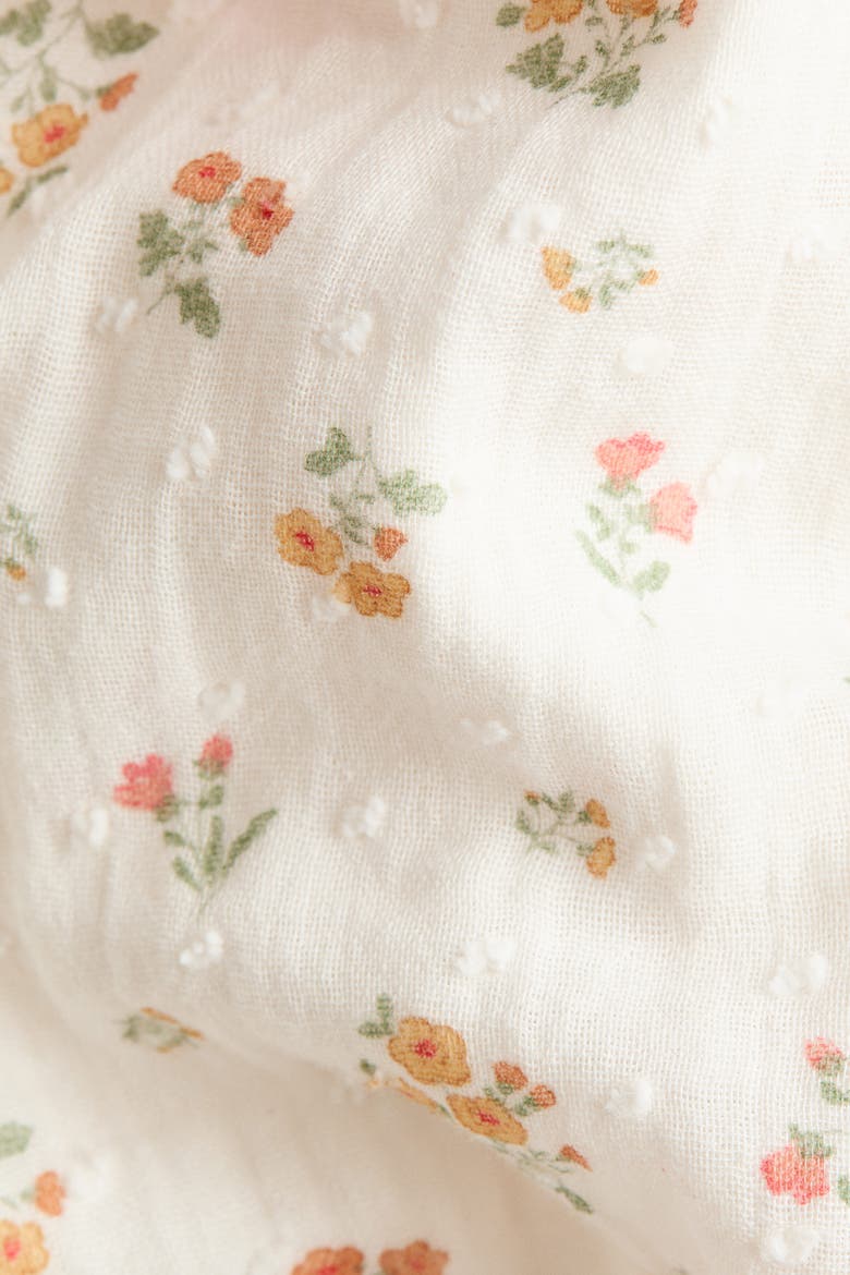 Cotton Muslin Romper Suit, Alternate, color, Cream/Floral