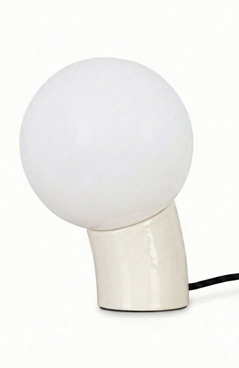 Vino 8" Curved LED Table Lamp with Globe Forsted Glass Shade and Phone Charging USB-C Port