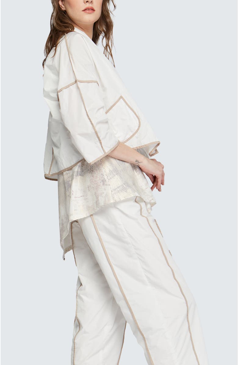 LUUKAA Astrid Short Memory Taffeta Jacket, Alternate, color, Ecru