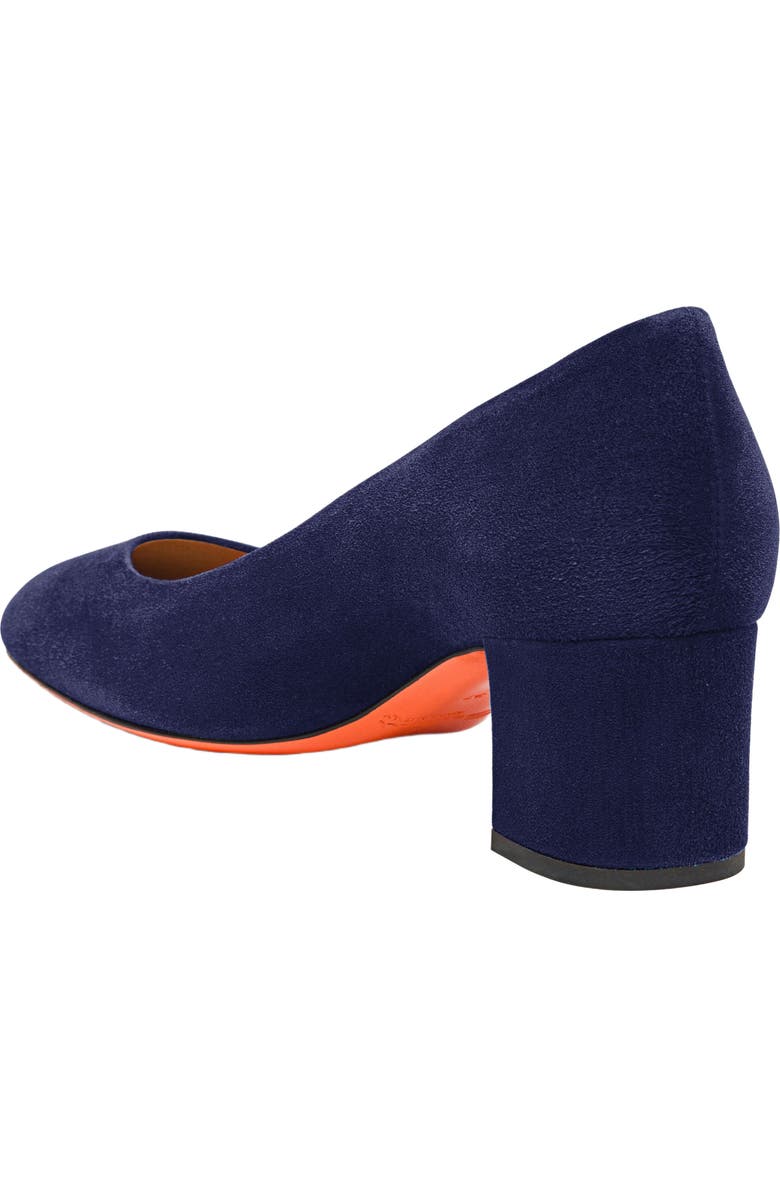Santoni Women's suede low-heel pump, Alternate, color, Blue