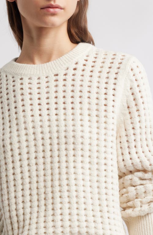 Treasure & Bond Chunky Mesh Cotton Blend Sweater In Ivory Dove